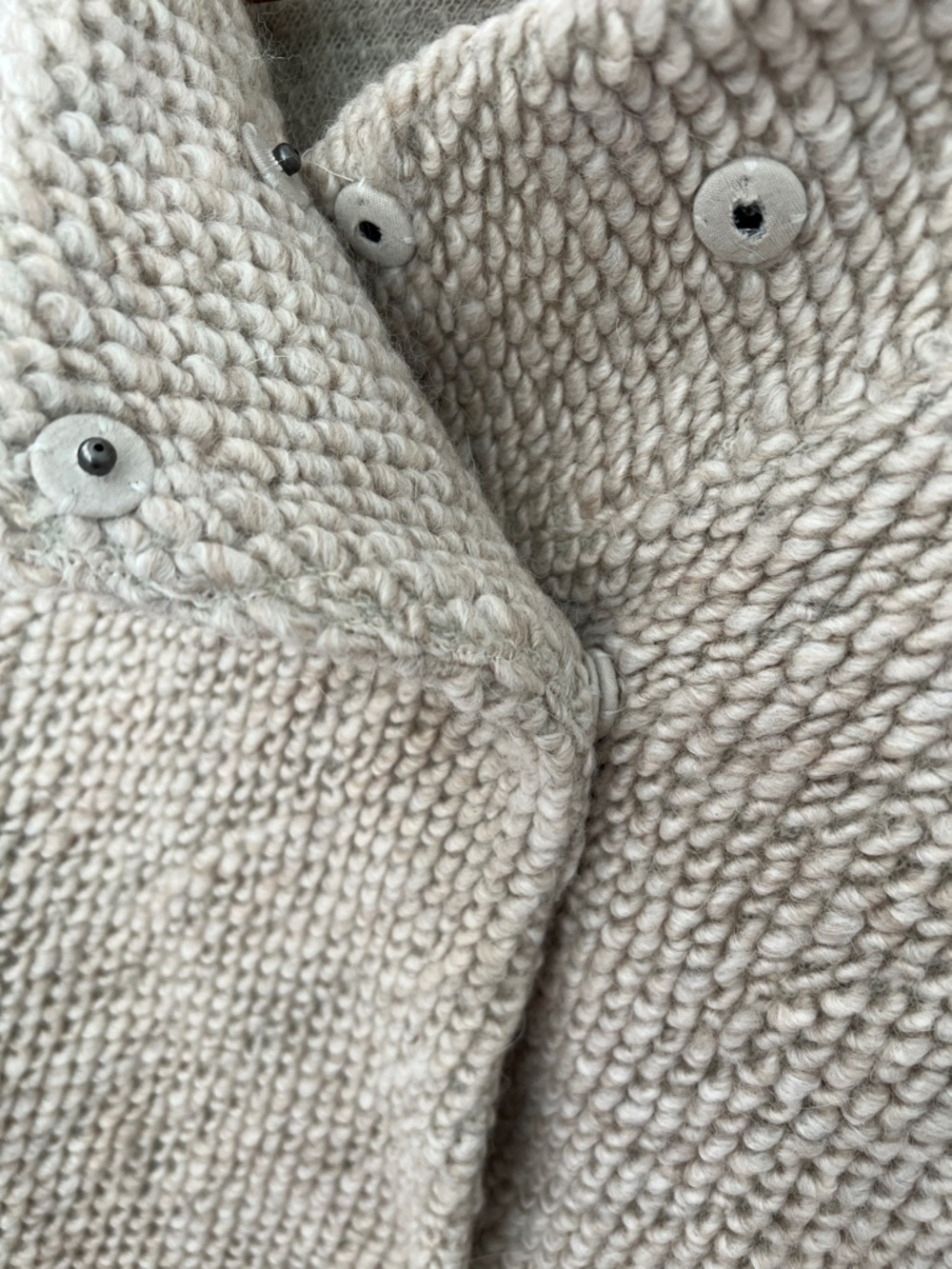Eileen Fisher Wool Blend Chunky Knit Coatigan in Light Taupe Size M - Picture 7 of 17